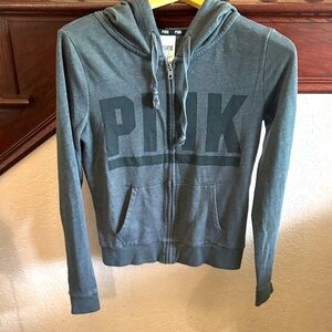 Victoria's Secret Pink Women’s XS Gray Zip-Up Hoodie Casual Sporty Sweatshirt